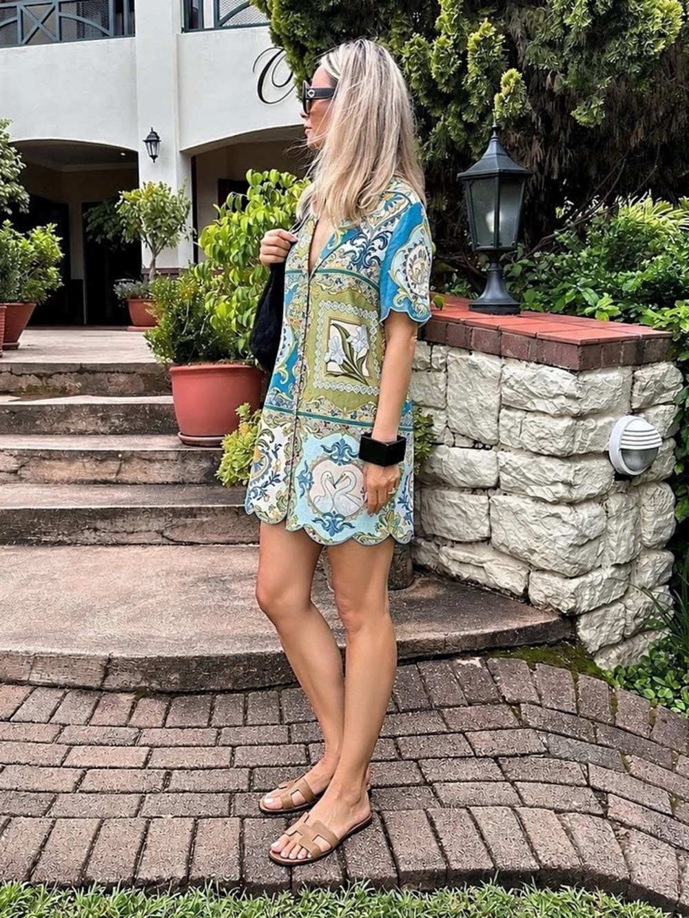 Farm Rio x Anthropologie Scalloped Shirtdress